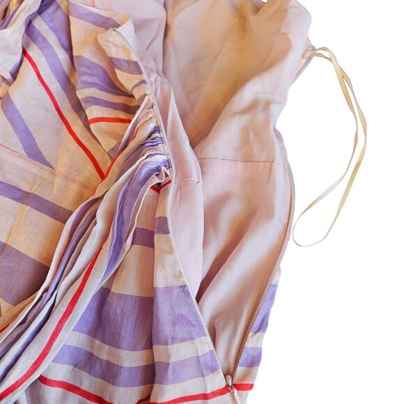 La Maison Talulah One Shoulder Mini Dress Size XL NWT Stripes Linen Blend - Picture 3 of 10